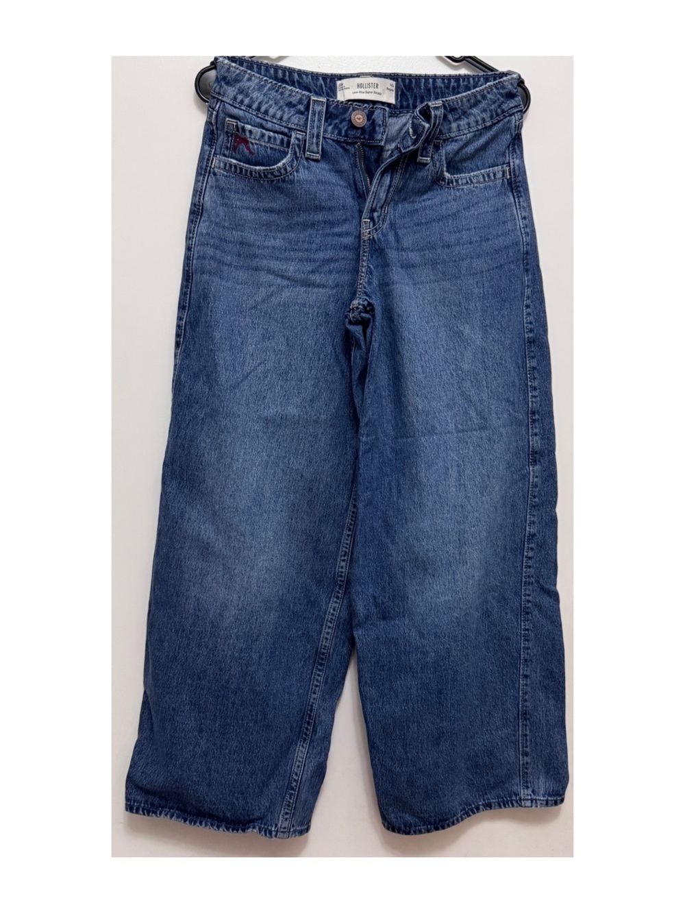 Hollister Women's Wide-Leg Dark Blue Denim Jeans